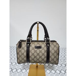 GUCCI GG Coated Canvas Small Joy Boston Bag Brown/Beige